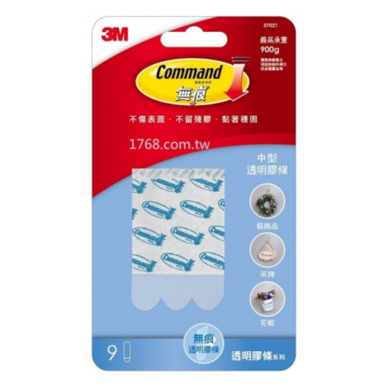 3M 無痕 透明膠條 中型 37021