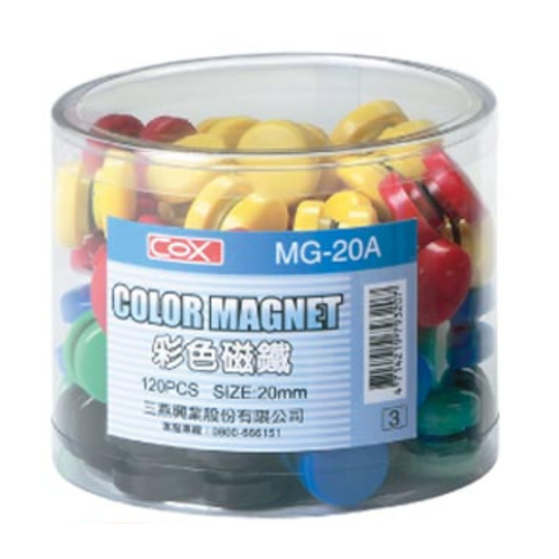 三燕 COX 20mm 筒裝 彩色磁鐵