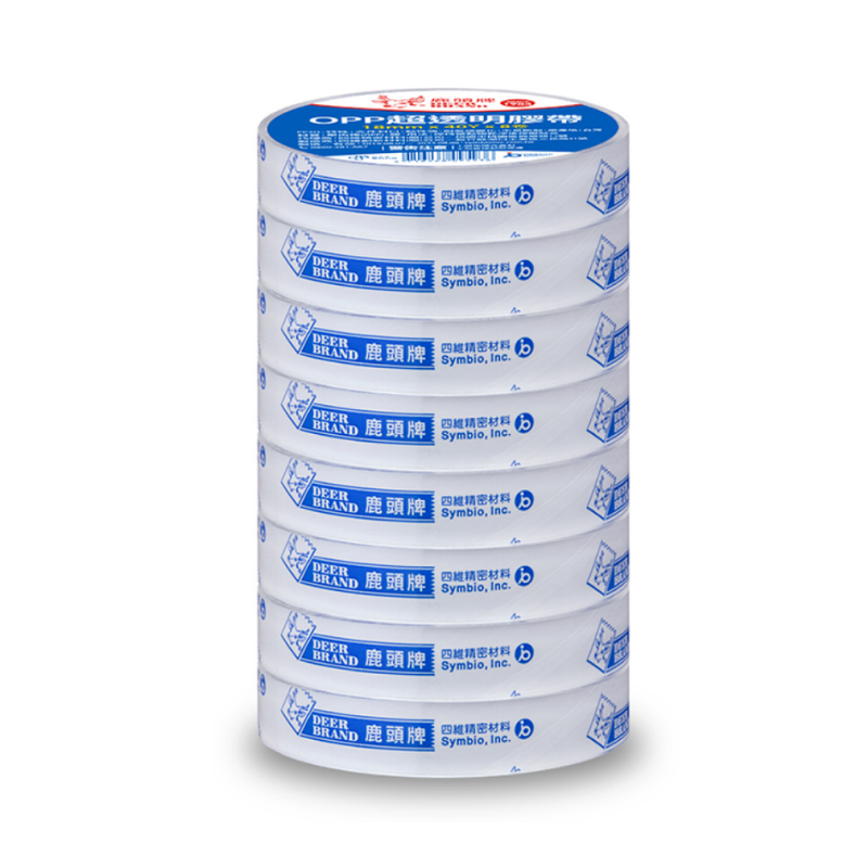 四維鹿頭牌 透明膠帶 18mm 8入