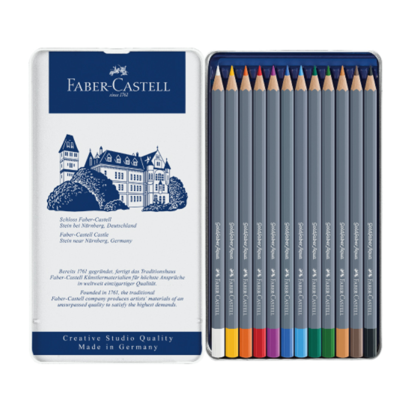 GOLDFABER水性色鉛筆 12色 鐵盒