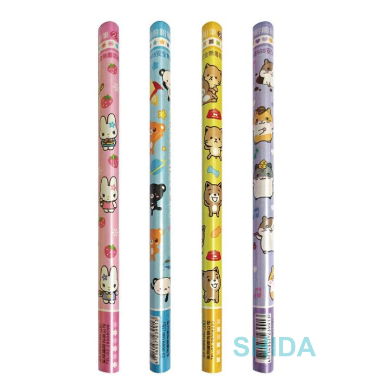 麻吉家族 學齡前鉛筆 無毒 2B 大三角 彩桿鉛筆 粗筆桿 筒裝40支