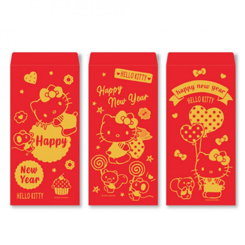 三麗鷗燙金紅包袋 3入組 凱蒂貓 VPEA-1731A