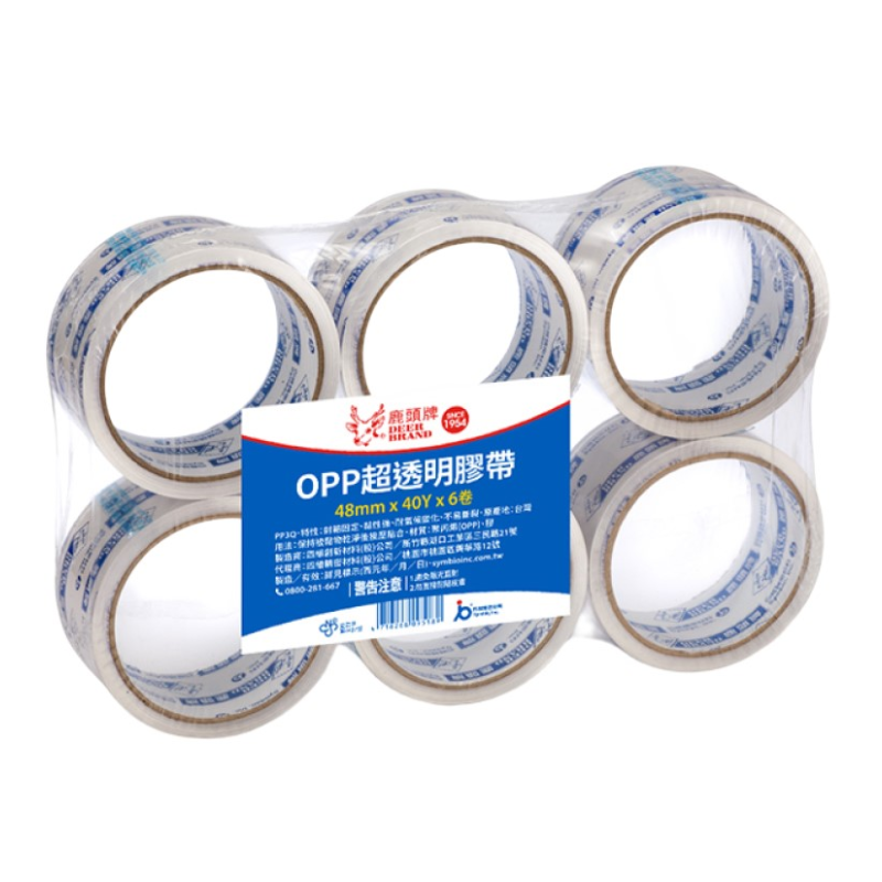 四維鹿頭牌 OPP透明膠帶 PP37 48mm 6入
