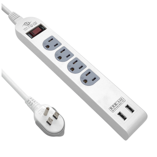 USB智慧快充1開4座電源延長線