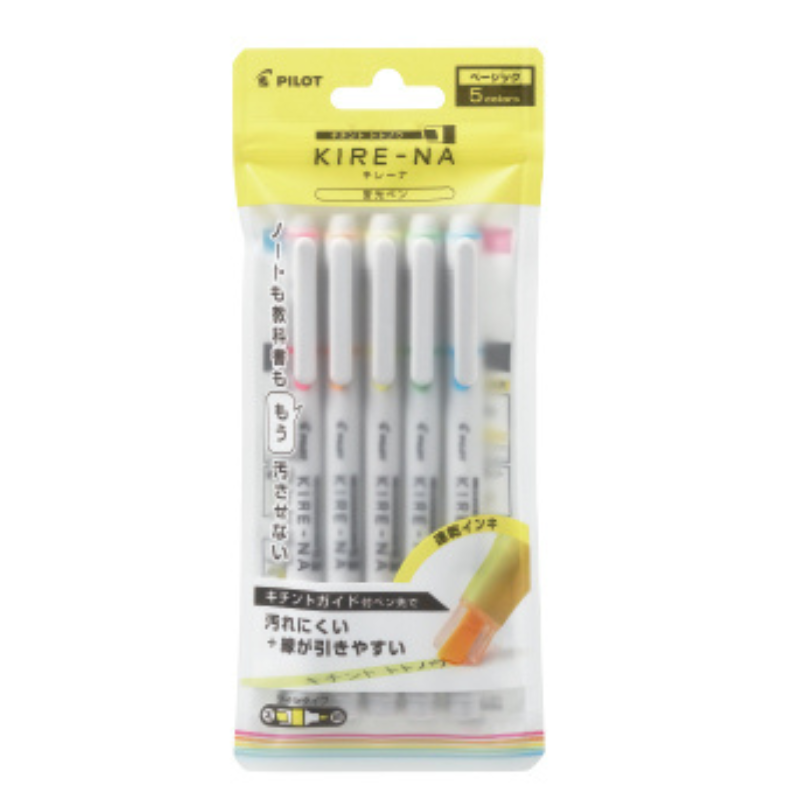 Pilot 百樂 SKIW-1-5C1 KIRE-NA綺麗螢光筆5色組一般色