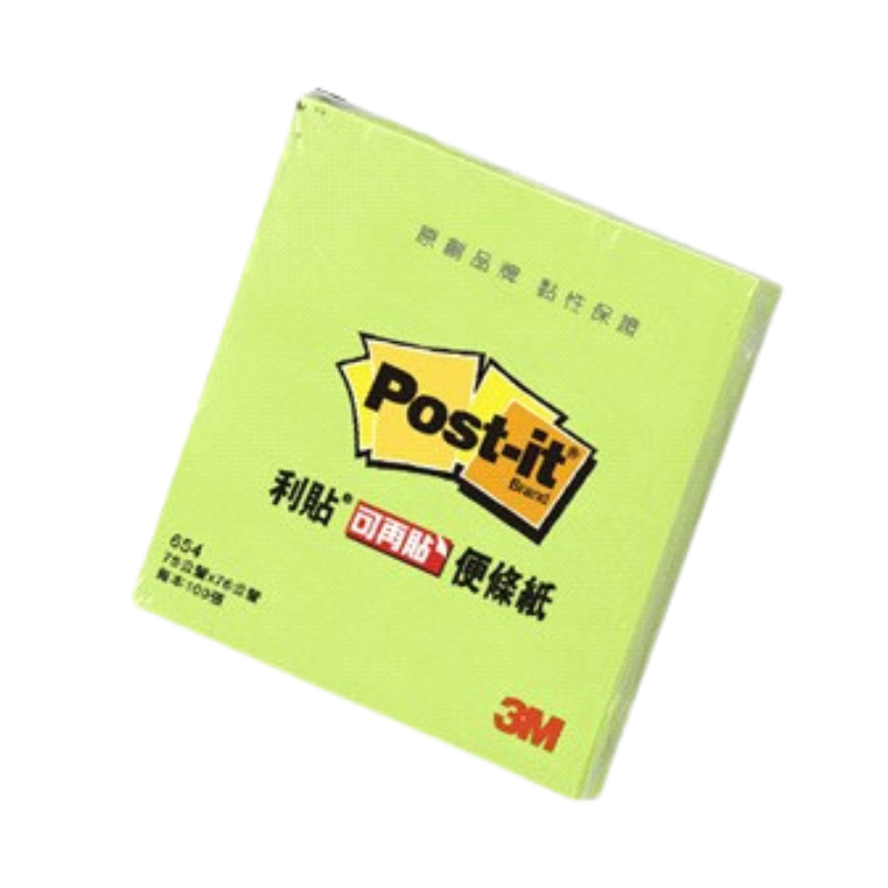 明祥 3M Post-it 利貼 654 可再貼便條紙 75x75mm 100張