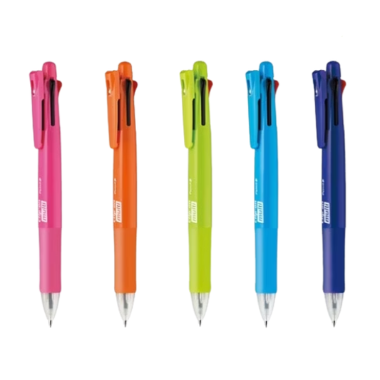 斑馬ZEBRA 4色+鉛筆 多功能原子筆透明色限量款