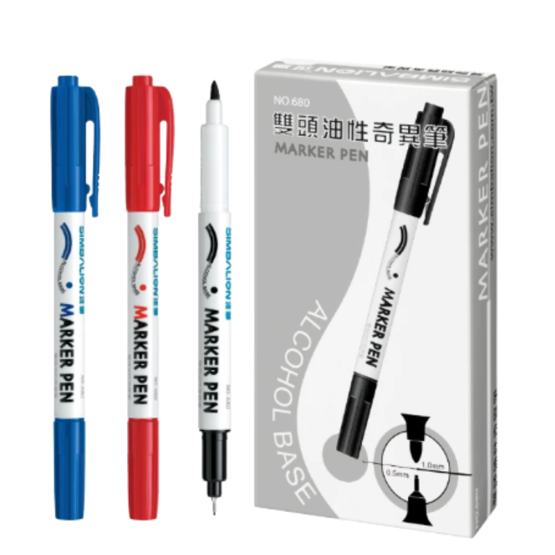 SIMBALION 雄獅 雙頭油性奇異筆  No.680