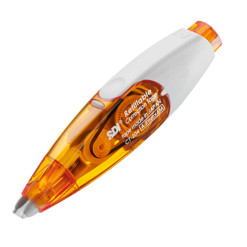 CT-204 i-PUSH 輕鬆按修正帶 立可帶 4mm 橘色