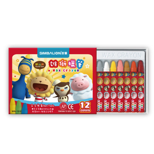 SIMBALION 雄獅 蠟筆 12色 WN-12/2