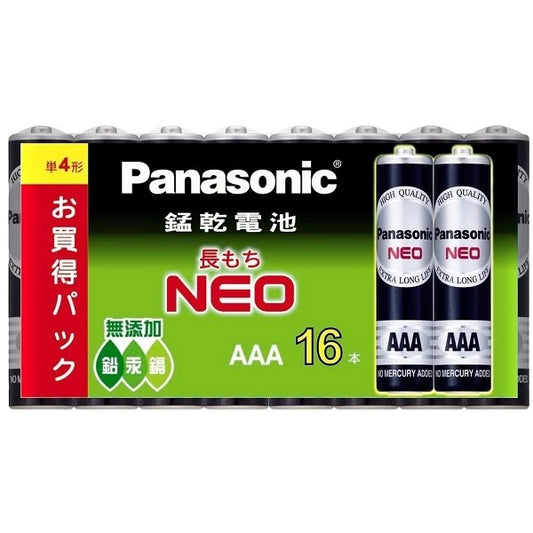 PANASONIC 國際牌 NEO黑色錳乾電池 4號 (16顆/組)