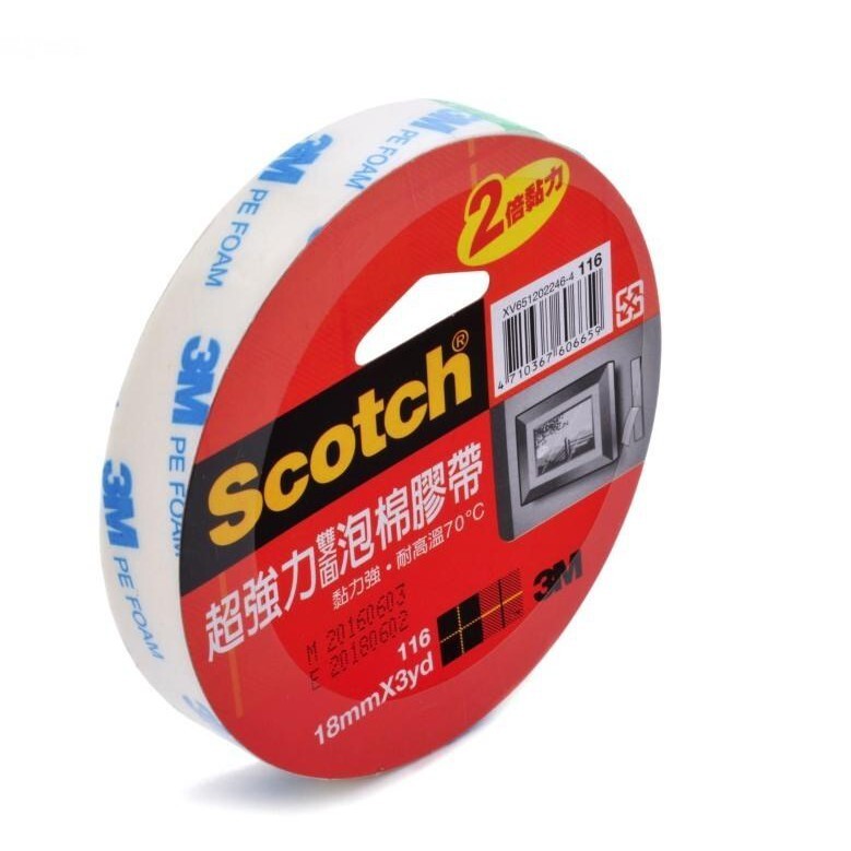 3M SCOTCH 116超強力雙面泡棉膠帶